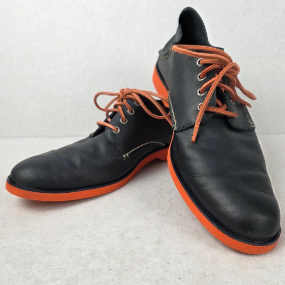 Sperry Top-Sider Cloud Logo Navy Leather Orange Sole Oxford Shoes Mens 11.5 M